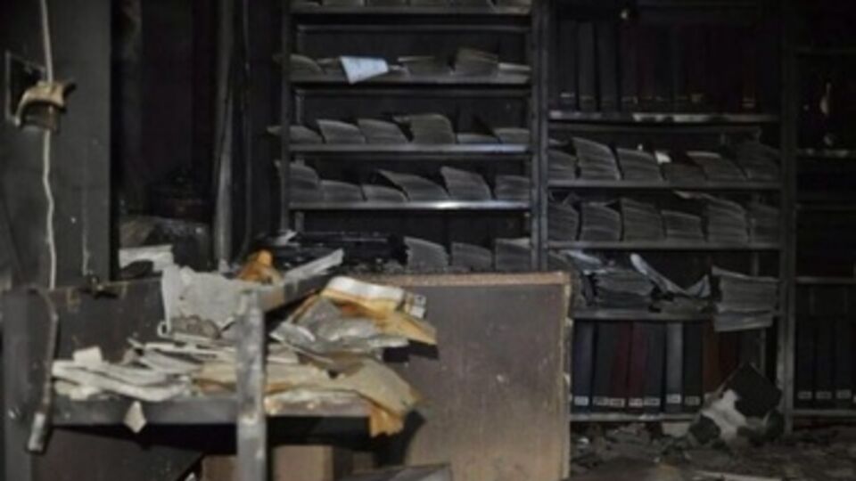 Последствия пожара в облгосадминистрации
