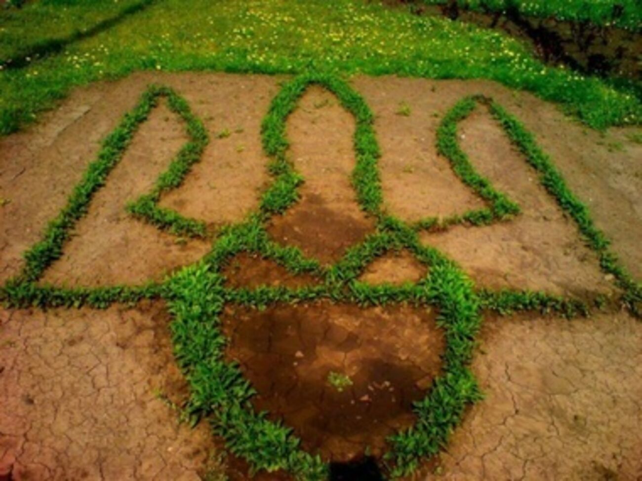 Перед Запорожской облгосадминистрацией вырос герб Украины