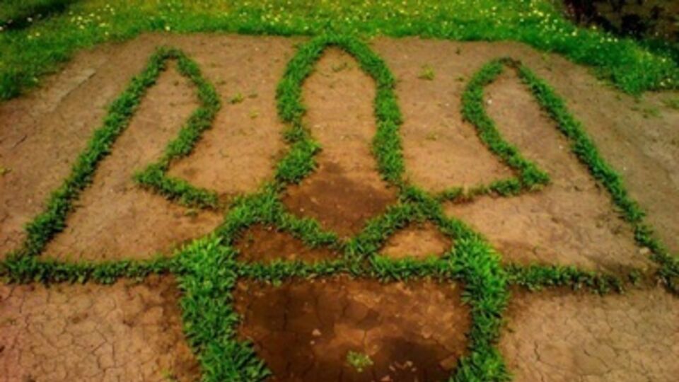 Перед Запорожской облгосадминистрацией вырос герб Украины