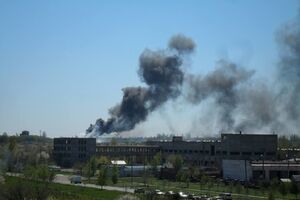 Дым над краматорским аэродромом