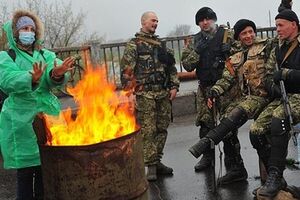 Один из блокпостов в Славянске
