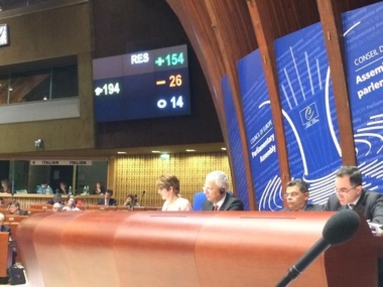 За резолюцию проголосовали 154 депутата, против – 26