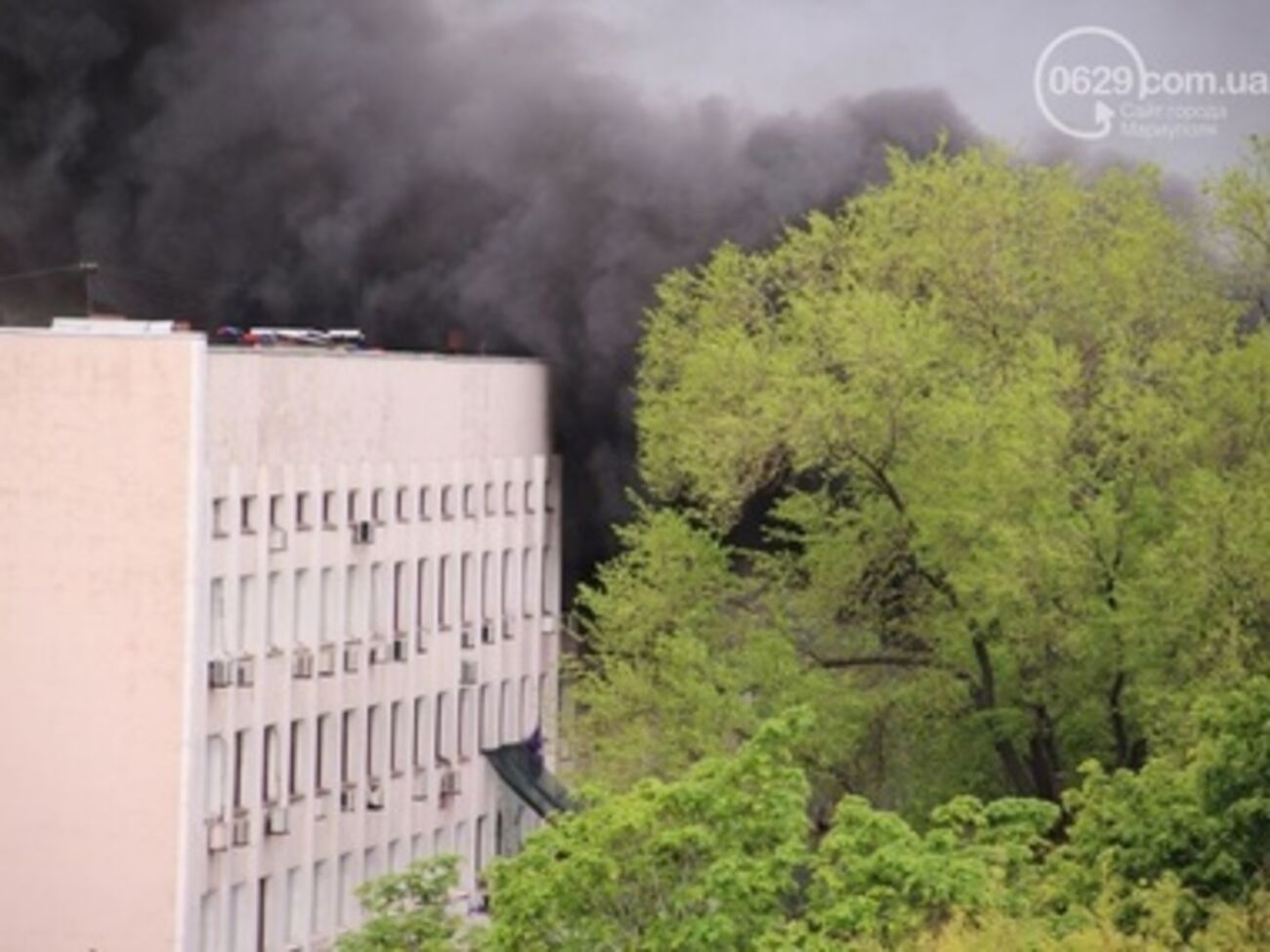 Пожары в Мариуполе во время антитеррористической операции