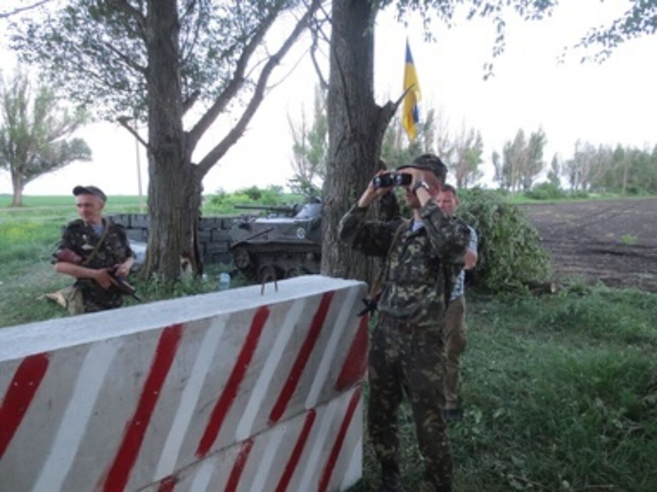 Один из блокпостов под Славянском