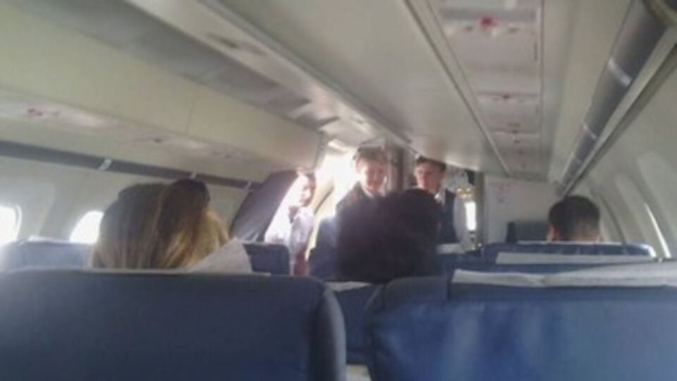 Экс-премьер Юлия Тимошенко на борту самолета фирмы Ставицкого