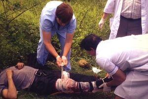 Раненый боец батальона "Донбасс"