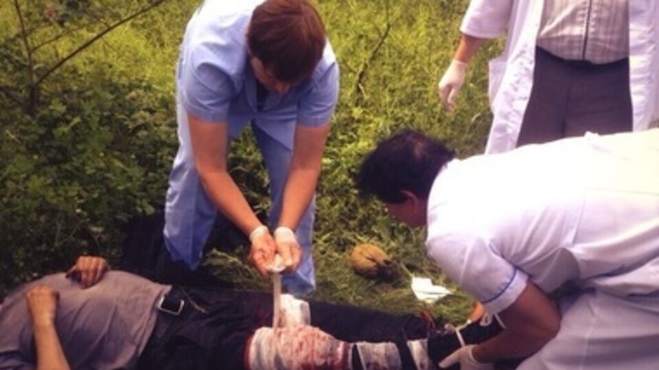 Раненый боец батальона "Донбасс"