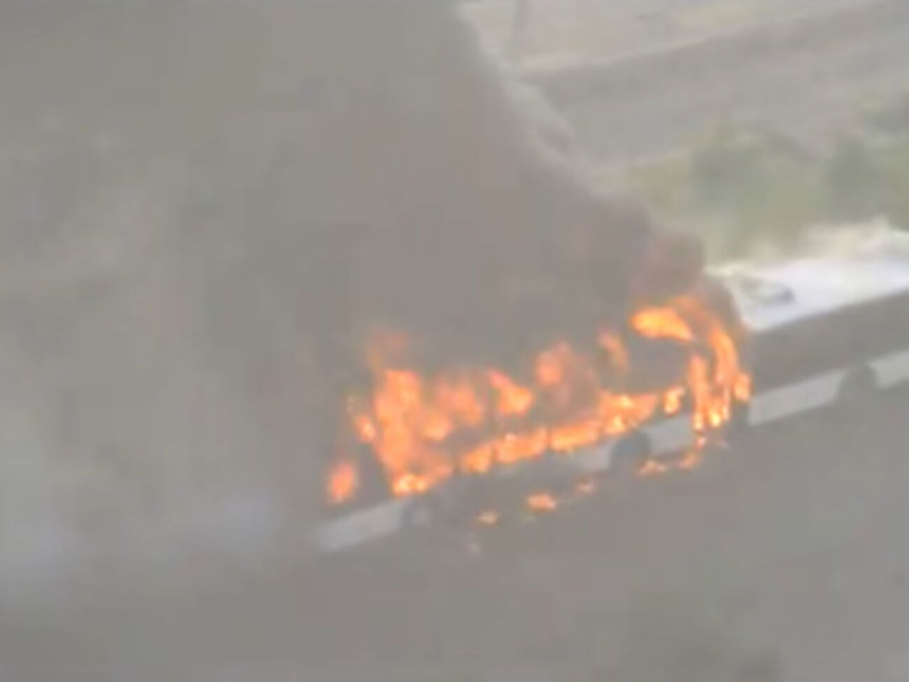 В момент возгорания в автобусе, к счастью, никого не было