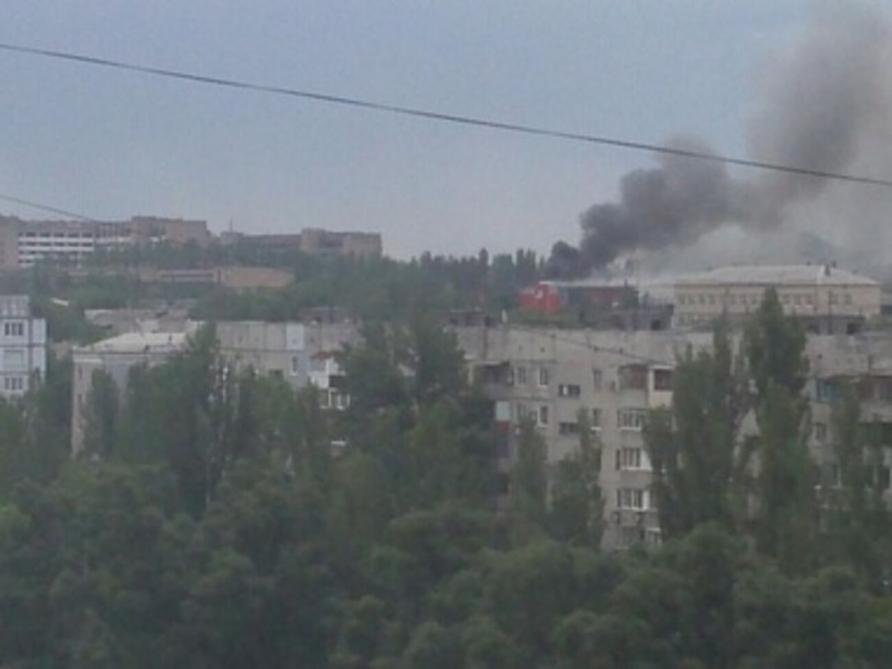 Горит арена "Дружба"