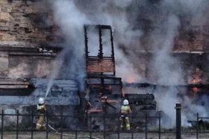 Газовая труба горела в историческом центре Одессы