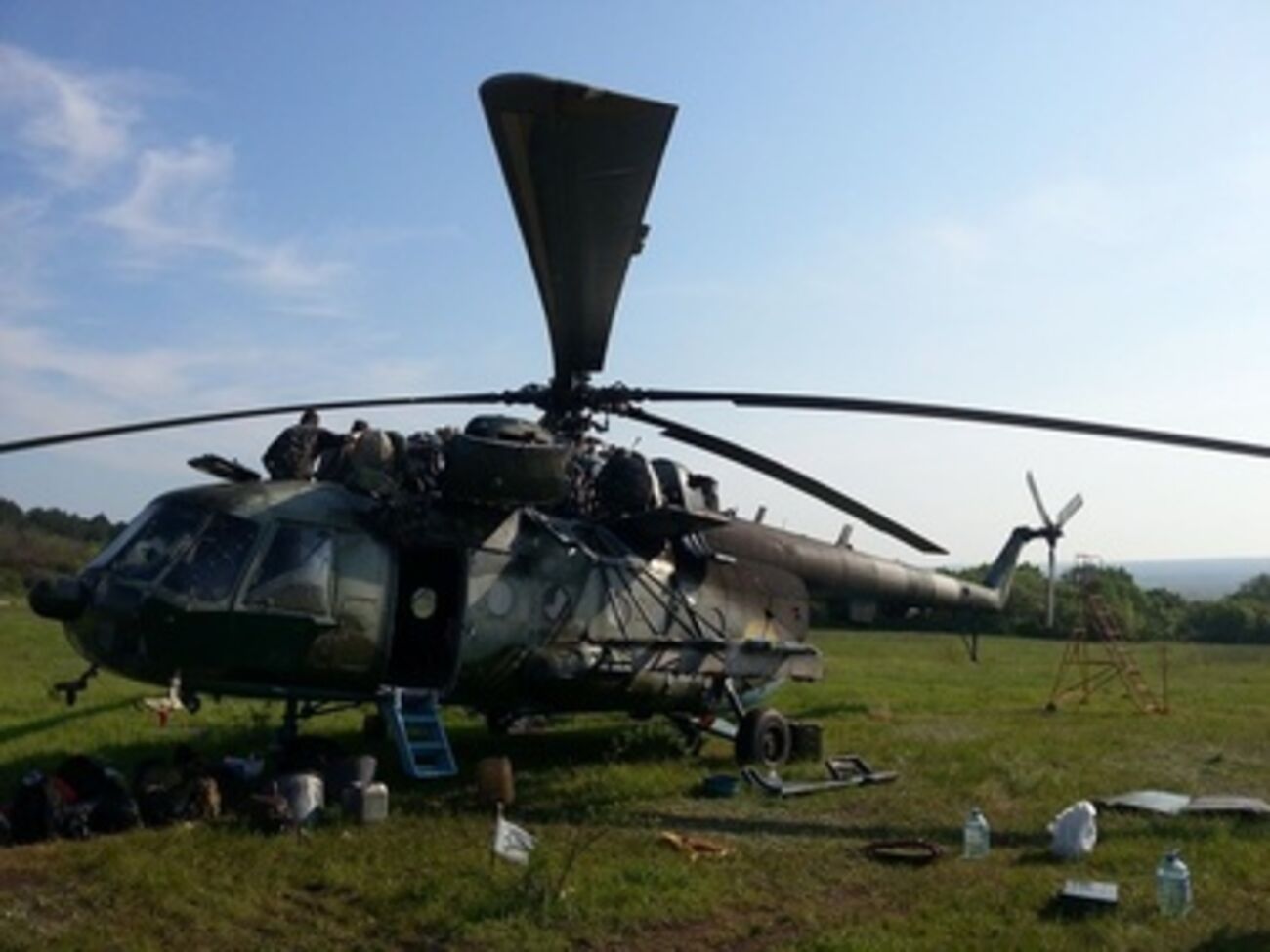 МИ-8 после обстрела в Славянске