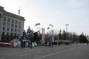 Так выглядел палаточный городок одесского Антимайдана до пожара