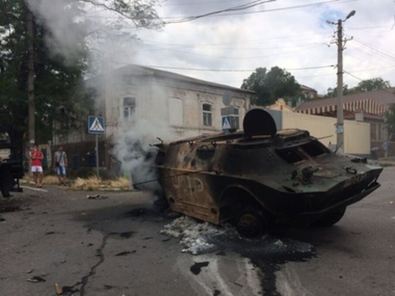 Подбитая техника боевиков в Мариуполе