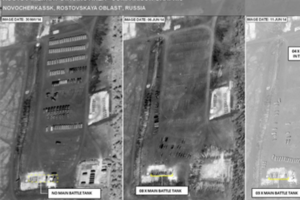 Фото российской военной базы в Ростове-на-Дону с подобными танками