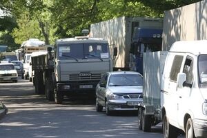 Из-за протеста на трассе образовалась пробка
