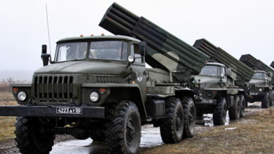 На украинской территории были зафиксированы 10 автомобилей с системами залпового огня "Град", переброшенных из России