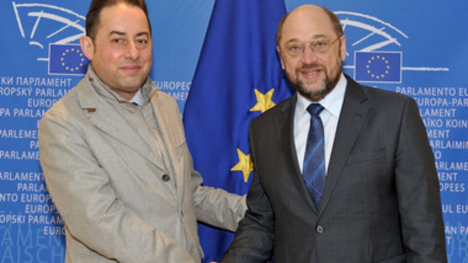 Первый вице-президент Джани Пителла и экс-глава Европарламента Мартин Шульц