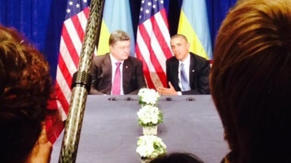 Первая встреча новоизбранного президента Украины Петра Порошенко с его американским коллегой Бараком Обамой