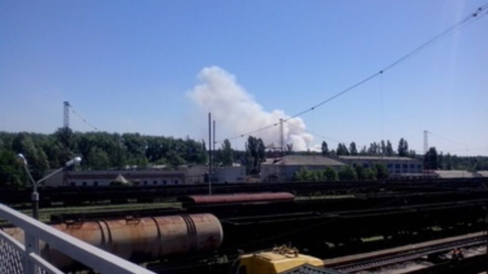 Дым в районе Красного Лимана