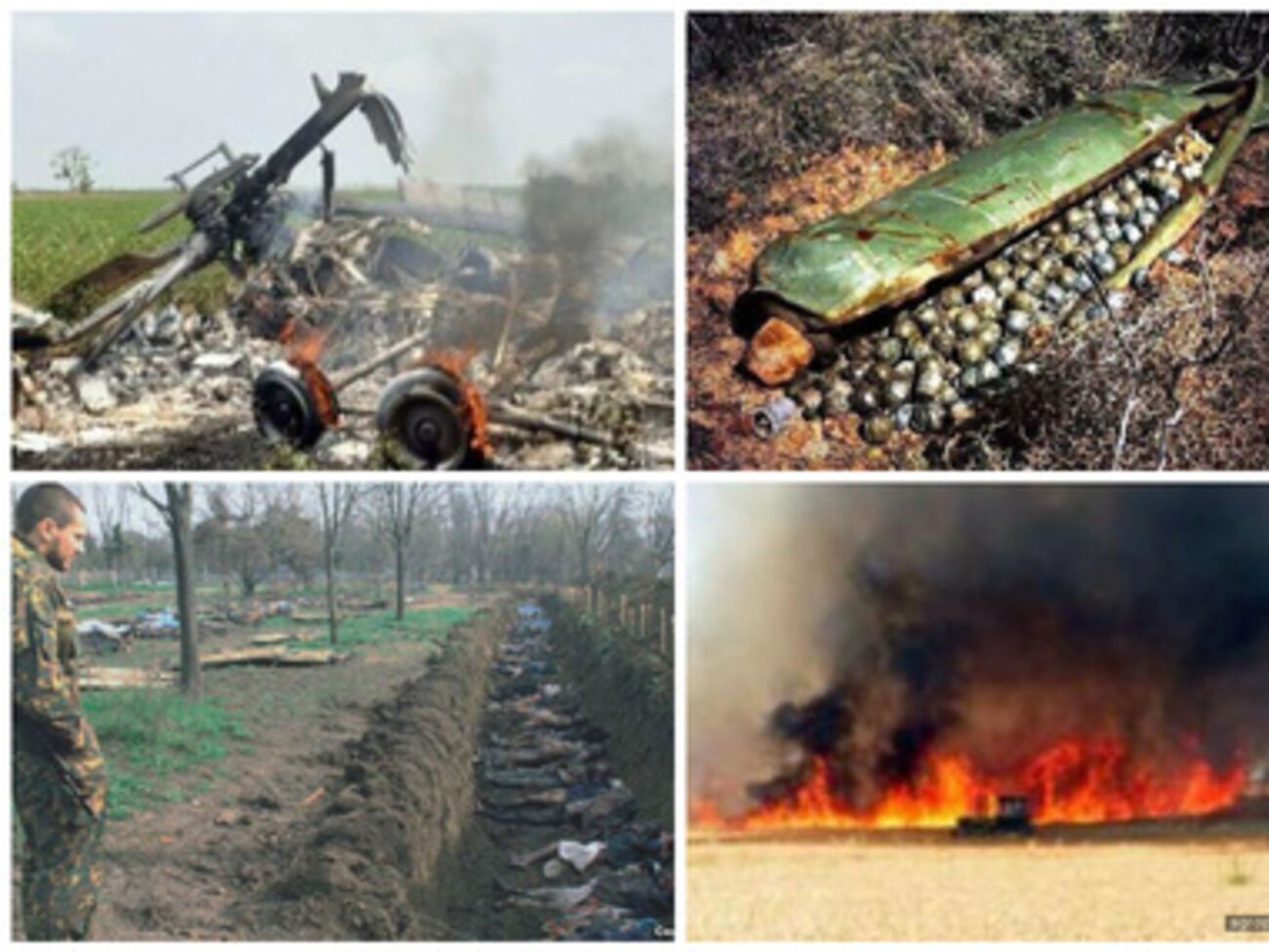 Ни одно изображение, вопреки тому, что утверждается в новостях, не имеет отношения к происходящему в Украине.