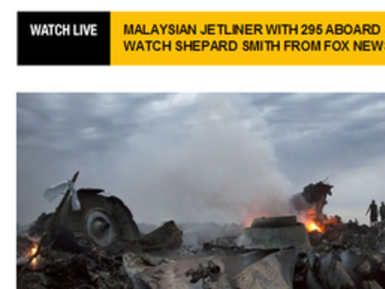 Крушение малайзиского самолета заняло первую страницу американского издания