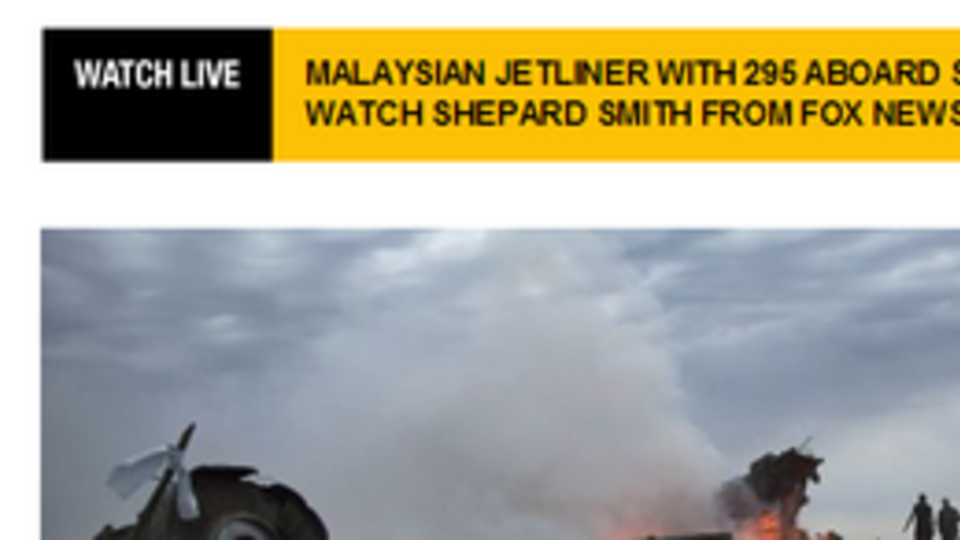 Крушение малайзиского самолета заняло первую страницу американского издания