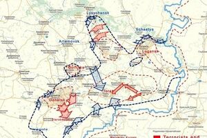 Судя по опубликованным данным, украинские силы отрезают Донецк от восточной части занятых террористами территорий