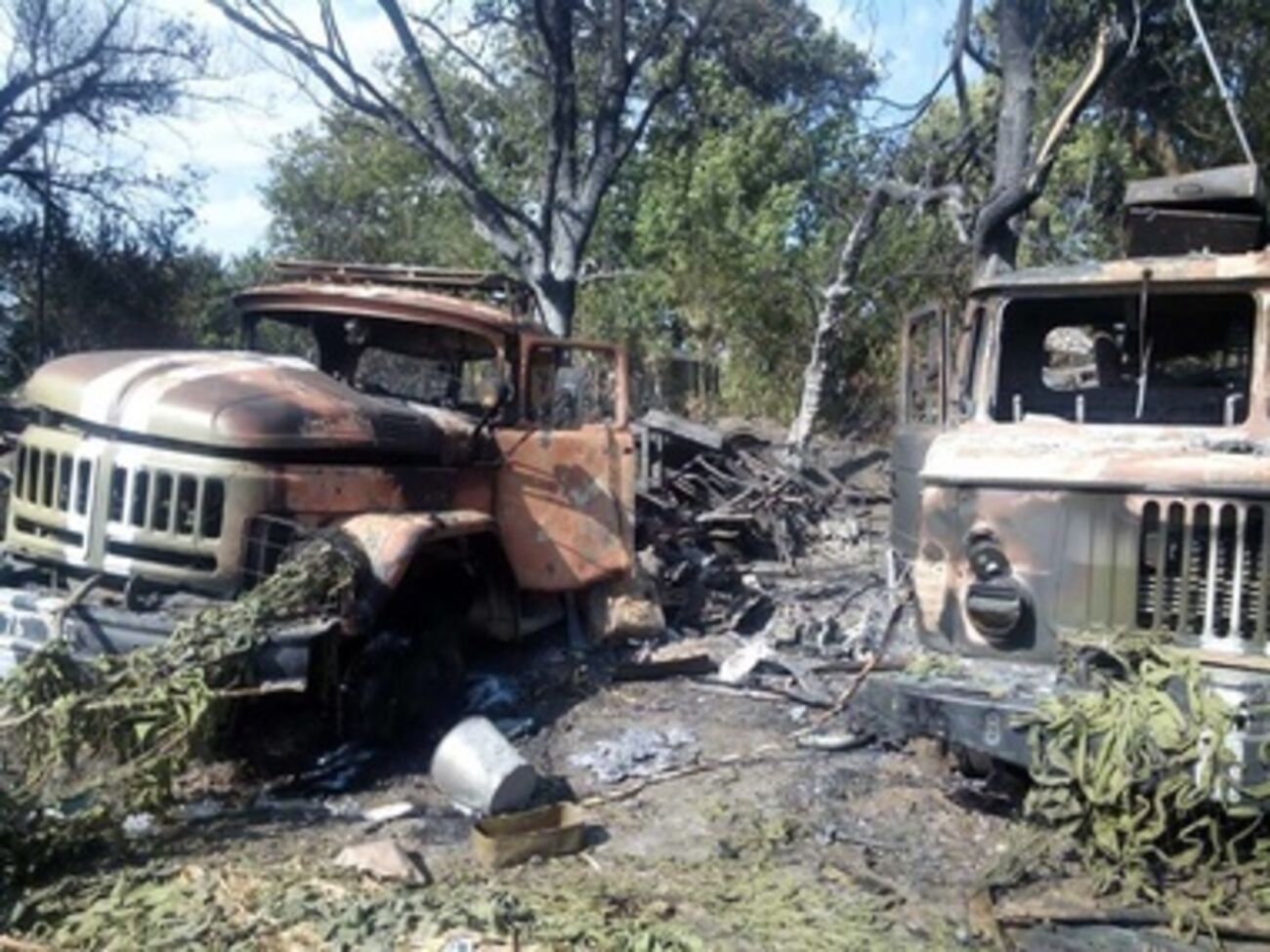 Последствия обстрела украинских войск со стороны России