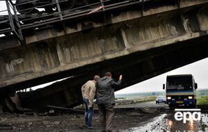 Взорванный 7 июля в районе Новобахмутовки железнодорожный мост