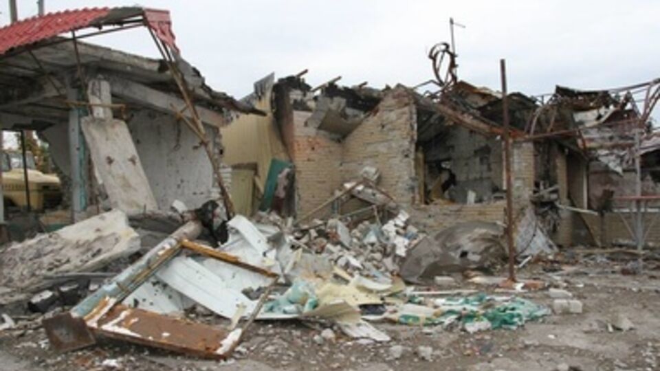 Последствия обстрела под Славянском