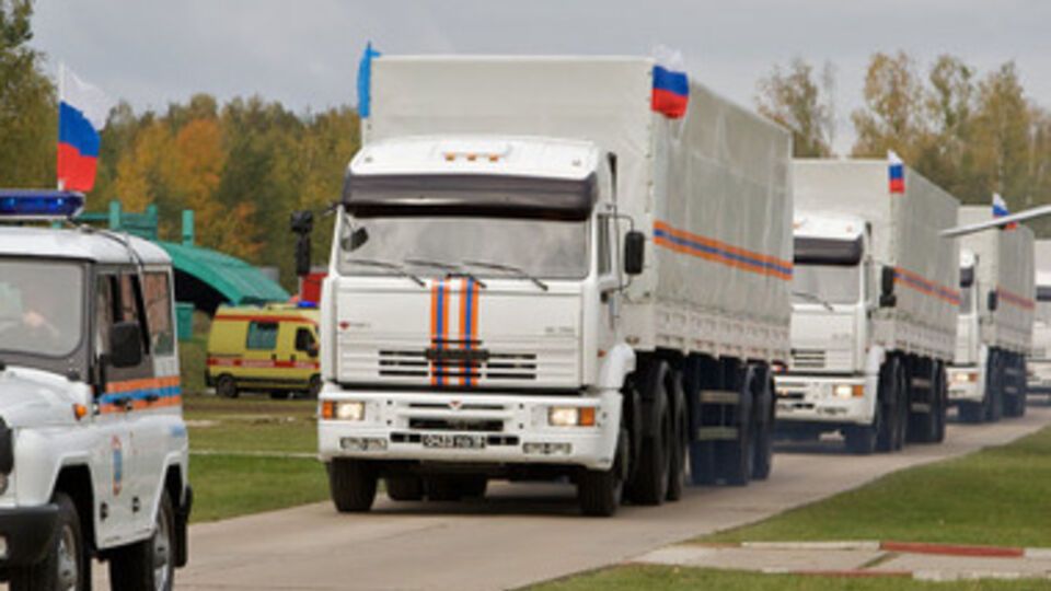 Автоколонна с гуманитарным грузом для жителей Донбасса выехала в Украину сегодня утром