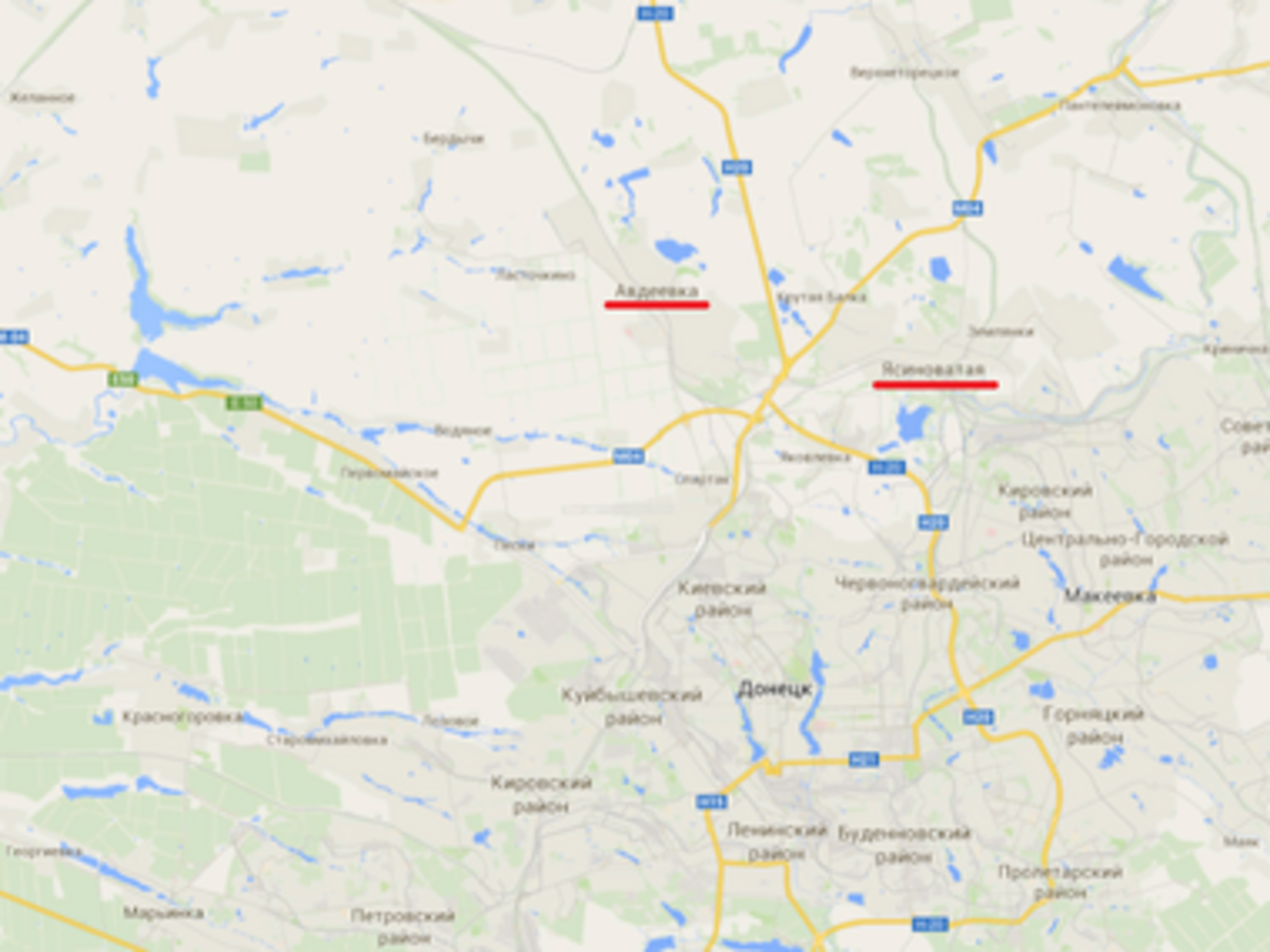 Оба города находятся в нескольких километрах от Донецка