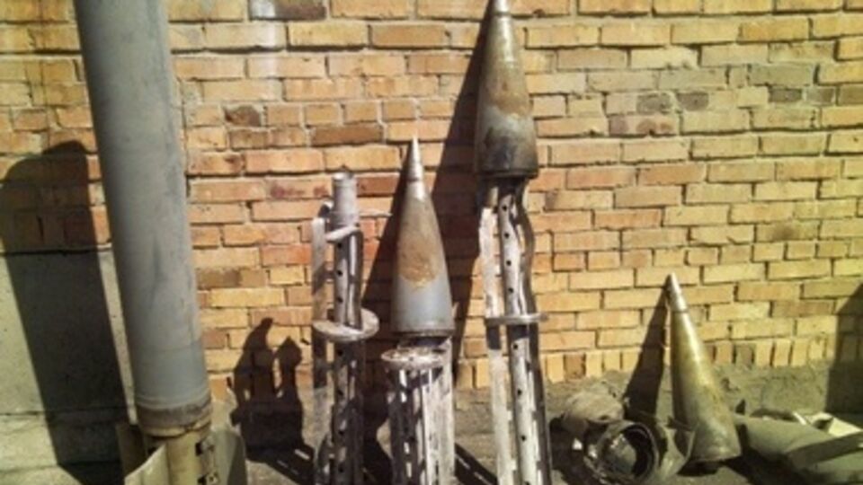 Фрагменты снарядов РСЗО "Ураган", обнаруженные военными специалистами