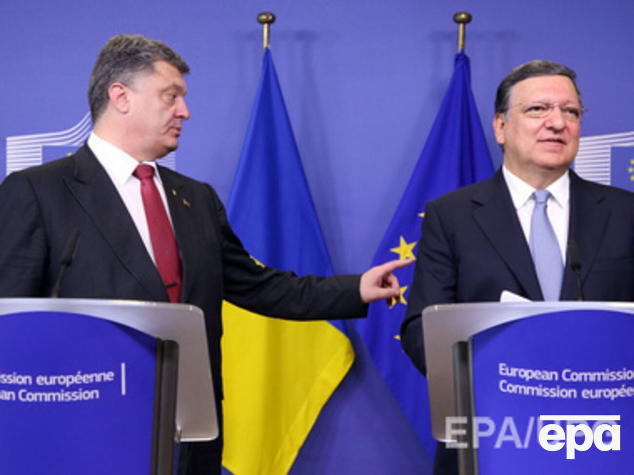 Президент Украины Порошенко и &nbsp;Жозе Мануэль Баррозу&nbsp;в Брюсселе