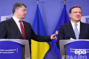 Президент Украины Порошенко и Жозе Мануэль Баррозу в Брюсселе