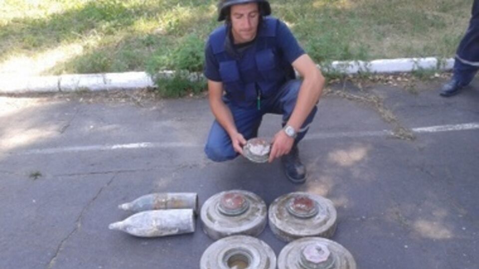 Противотанковые мины, найденные в Донецкой области