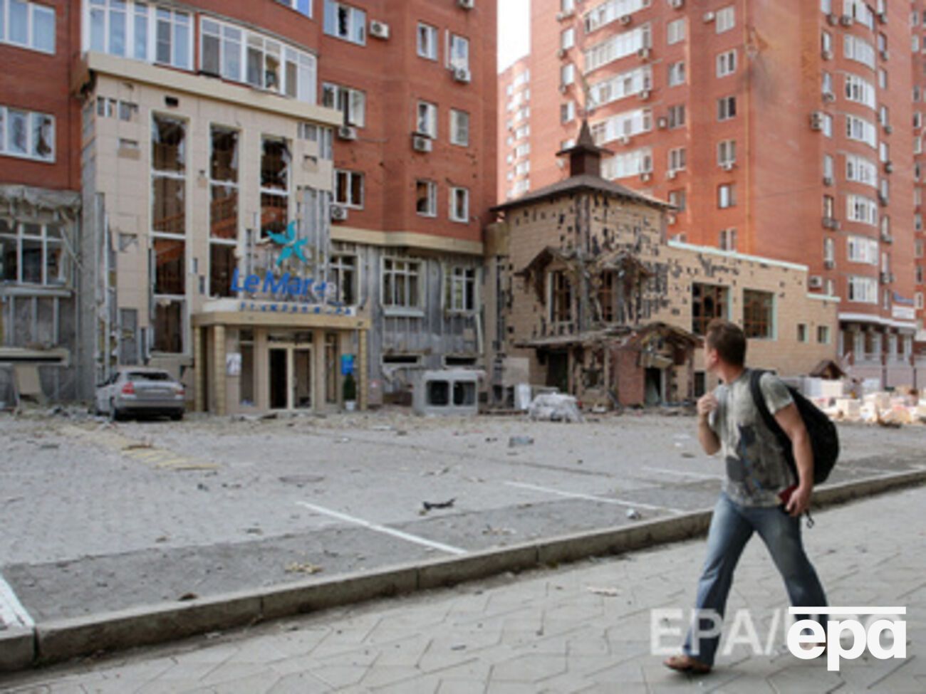 Улицы Донецка после обстрела