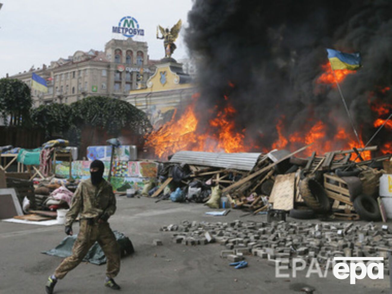Один из виновников пожара в центре Киева задержан