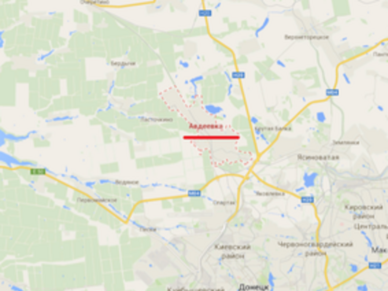 Авдеевка находится в 10 км от Донецка