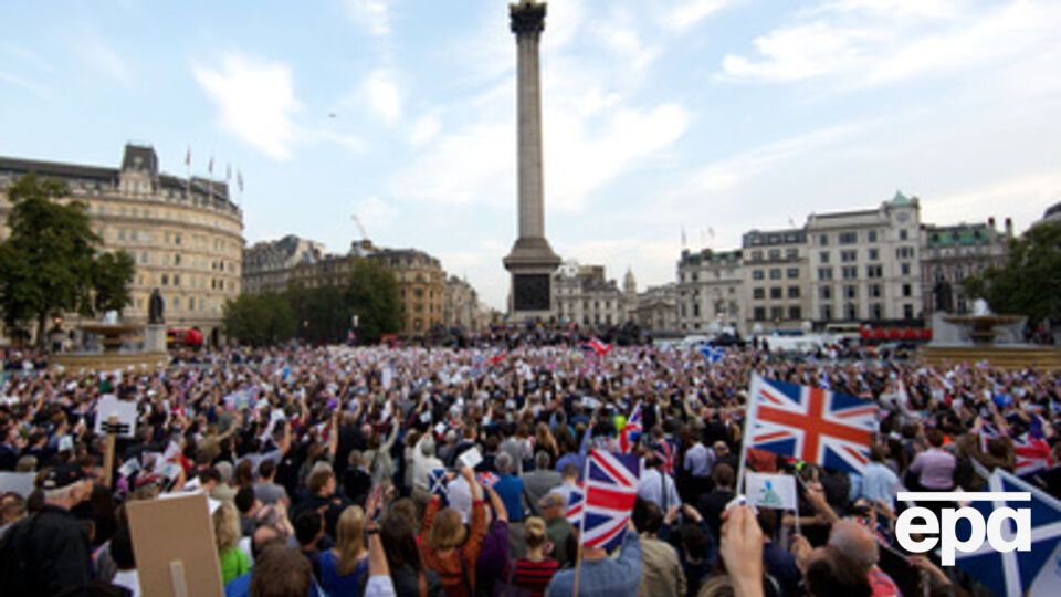 Акция протеста против отделения Шотландии в Лондоне