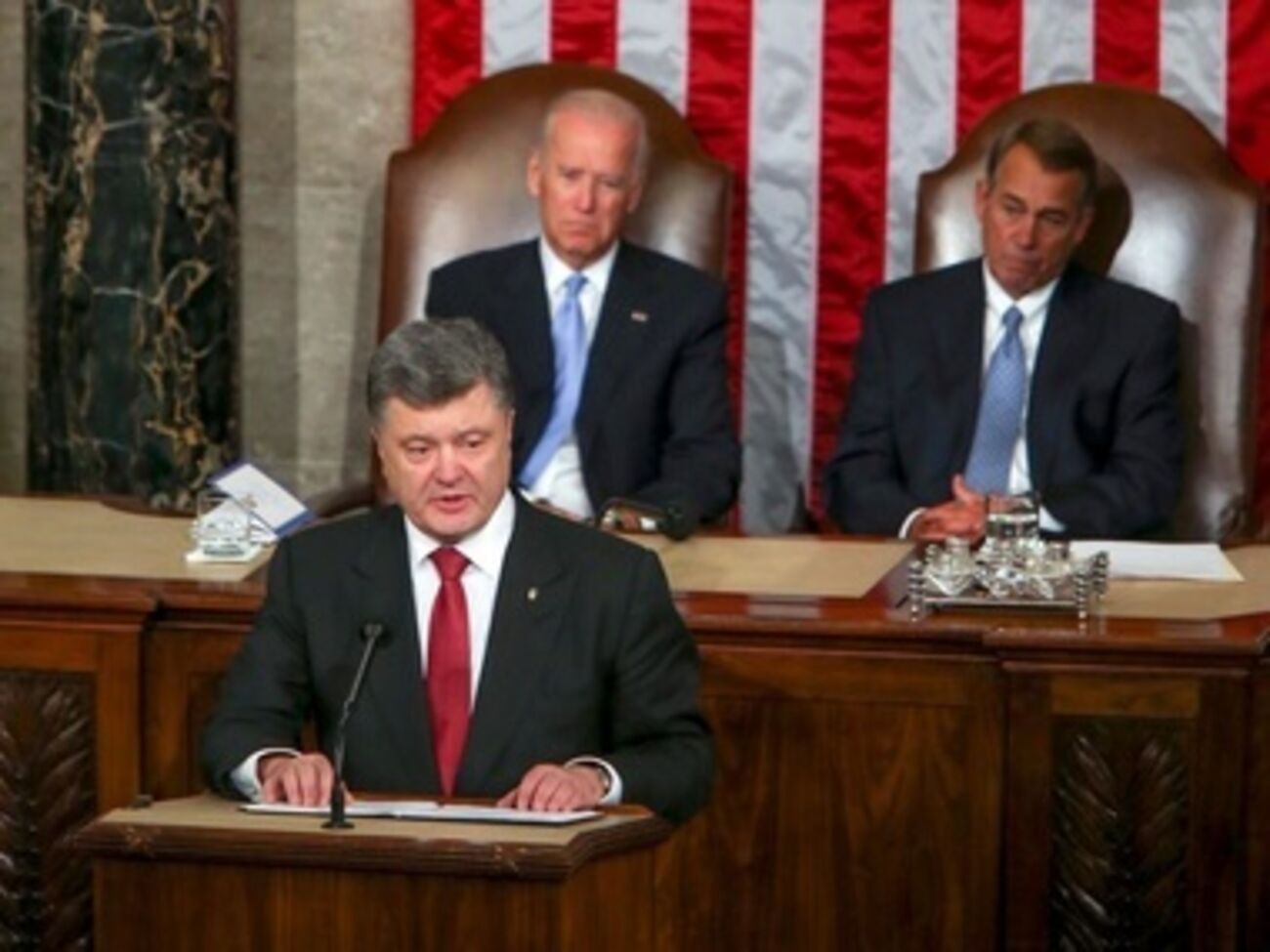 Петр Порошенко во время выступления в Конгрессе США