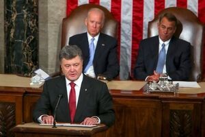 Петр Порошенко во время выступления в Конгрессе США