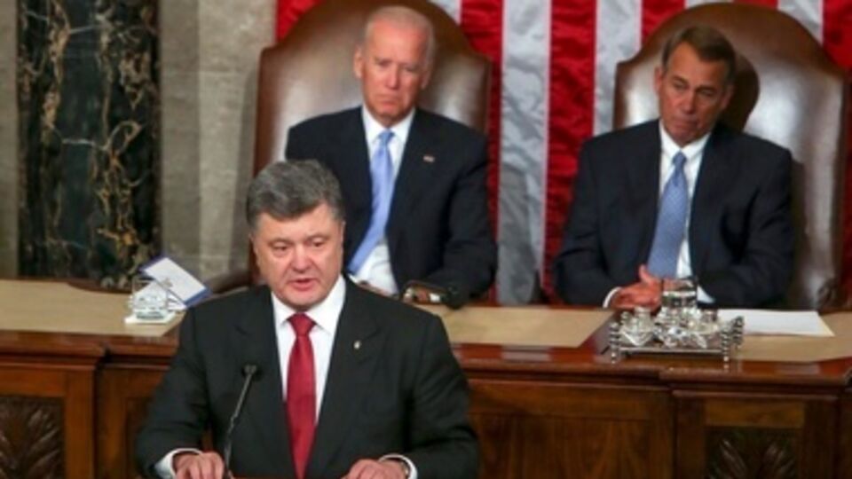 Петр Порошенко во время выступления в Конгрессе США