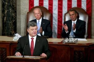 Петр Порошенко во время выступления в Конгрессе США