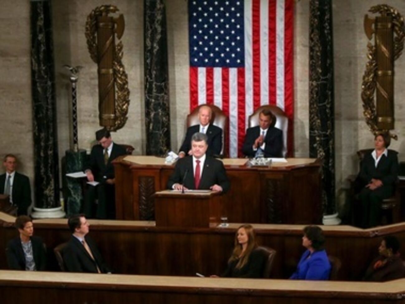 Петр Порошенко во время выступления в Конгрессе США