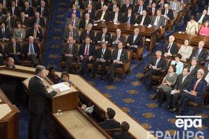 Петр Порошенко во время выступления в Конгрессе США