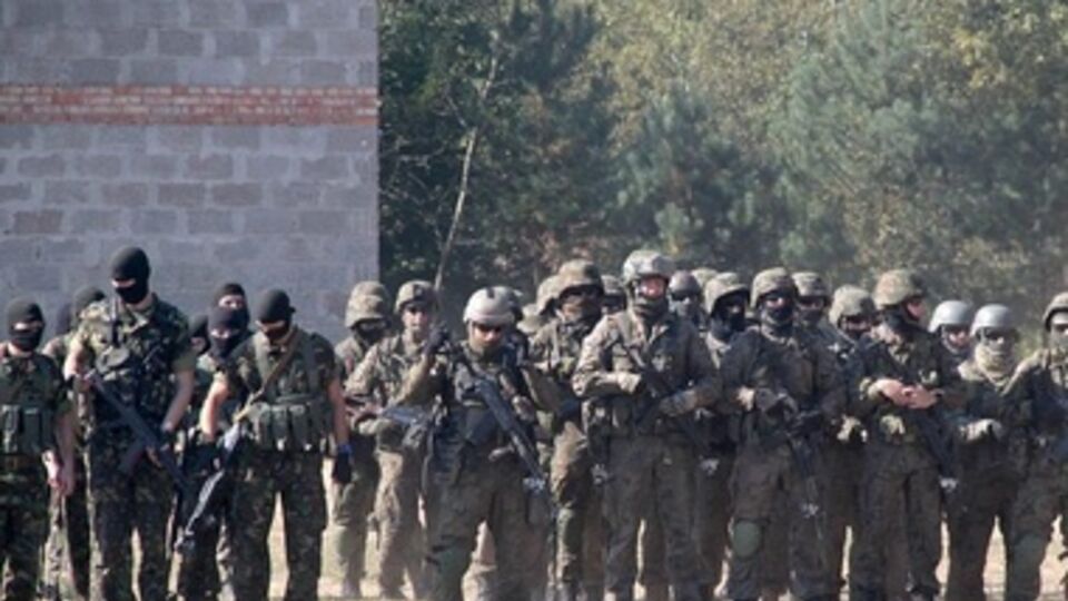 В ходе учений Rapid Trident-2014 военнослужащие отрабатывают задачи миротворческого характера