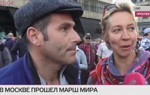Михаил Шац и Татьяна Лазарева на Марше мира в Москве