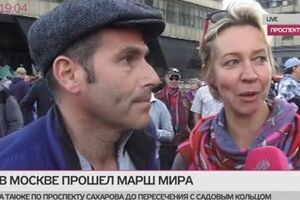 Михаил Шац и Татьяна Лазарева на Марше мира в Москве