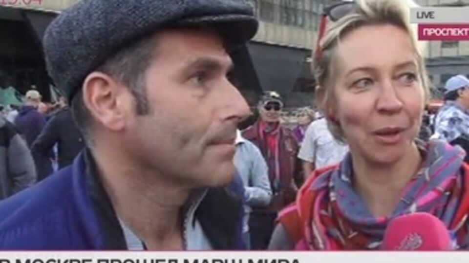 Михаил Шац и Татьяна Лазарева на Марше мира в Москве